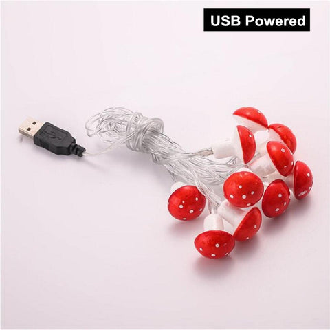 Mushroom String Lights USB Battery Powered Warm White Garden Garland-TI00922-Veeddydropshipping