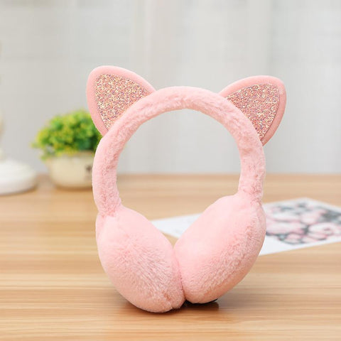 Ear Warmers Glitter Ears Plush Earmuffs-WF01263-Veeddydropshipping