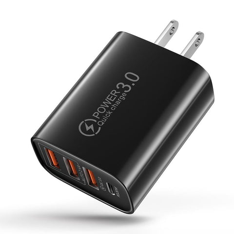 High Quality Travel Home Fast Charger 48W 3A Qc 3.0 USB Type C EU/US Mobile Phone Plug Chargers adapter-PA00355-Veeddydropshipping