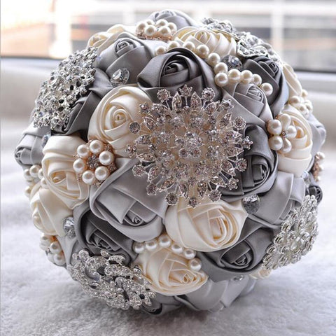 Artificial Wedding Bouquets Flower Rhinestone-HA00748-Veeddydropshipping