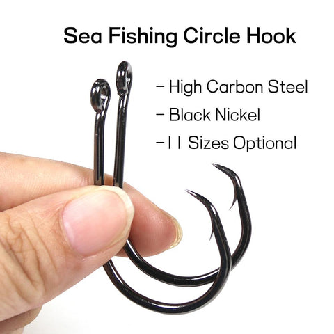 50pcs Circle Hook for Fishing High Carbon Steel Soltwater Fishhook 1 1/0 2/0 3/0 4/0 5/0 6/0 -OS00381-Veeddydropshipping