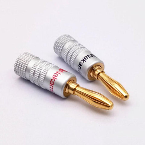 Gold-plate Copper Banana Plug No Welding 4MM Banana Head Sound Horn Wire Plug-CE00147-Veeddydropshipping