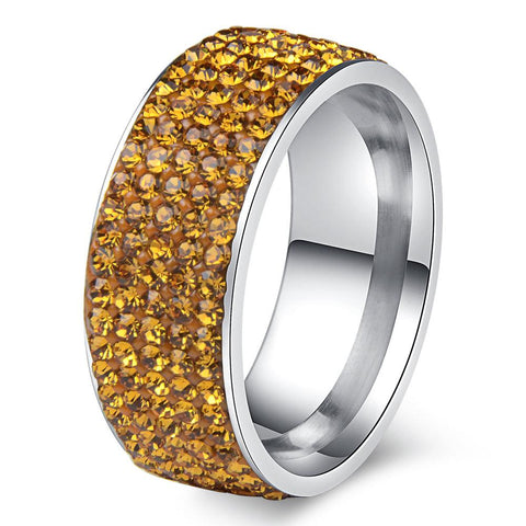 High Quality Crystal Stainless Steel Ring Multicolor Women -JW00035-Veeddydropshipping