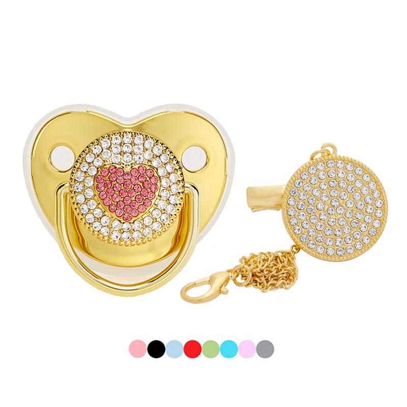 Heart Pacifier Clips Chain Lid Baby Shower Gift Silicone Newborn Dummy-TB00712-Veeddydropshipping