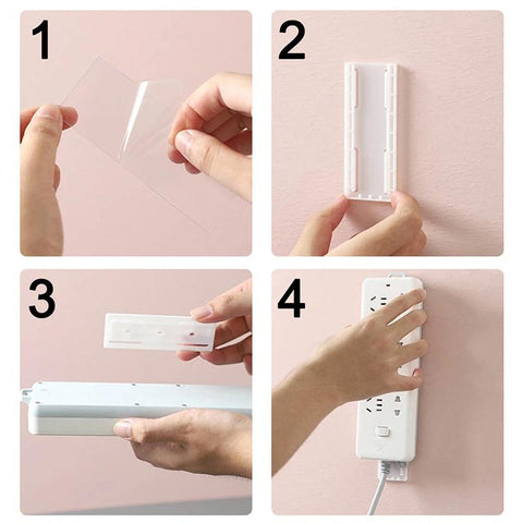 Self-Adhesive Power Socket Strip Fixator Wall-HA00849-Veeddydropshipping