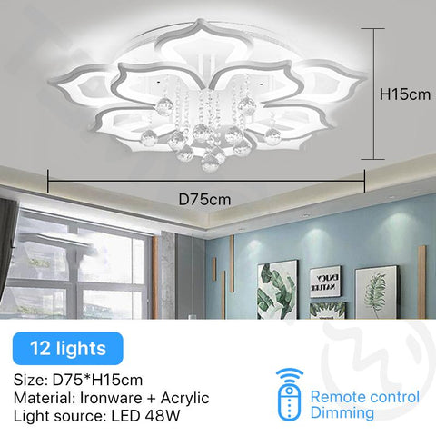 Ceiling Lamp LED Crystal With Remote Control-TI00271-Veeddydropshipping