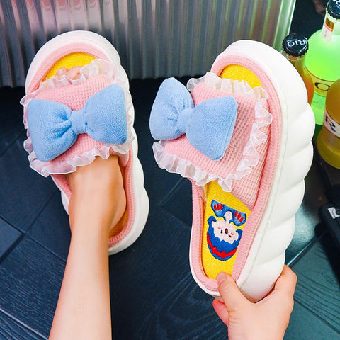 Linen Women Slippers Spring Summer Indoor Shoes-BS01211-Veeddydropshipping