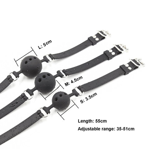 3 Sizes Soft Safety Silicone Open Mouth Gag Ball Bdsm Bondage Slave Ball Gag -BH01280-Veeddydropshipping