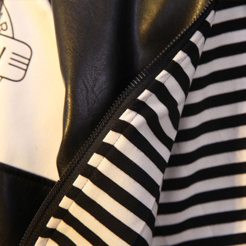Baby Boys Letter Print Baseball Coat Stripes Collar-Veeddydropshipping