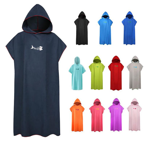 Surf Poncho Changing Towel Quick-Dry Robe Hood Microfiber Beach Blanket Bath -OS00037-Veeddydropshipping