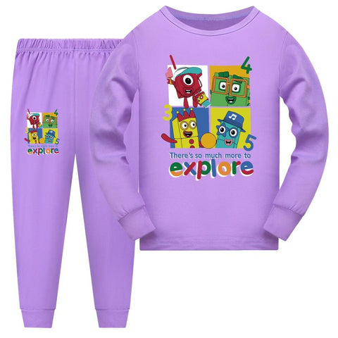 Fashion Number Blocks Clothes Baby Girls Homewear Toddler Boys-TB01043-Veeddydropshipping