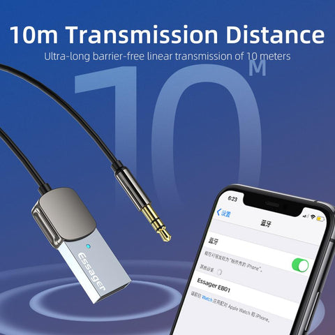 Wireless Bluetooth 5.0 Receiver Adapter Handsfree Car Speaker 3.5mm Jack -CE01105-Veeddydropshipping
