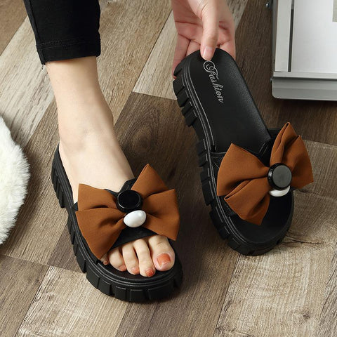 Ladies Outerwear Pvc Flat Bottom Slippers Sandals Women Fashion-BS01254-Veeddydropshipping