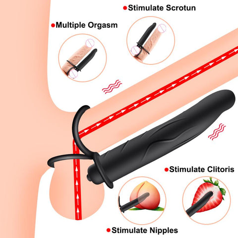 Double Penetration Vibrator Sex Toys For Couples Strapon Dildo Vibrator  Strap On -BH01254-Veeddydropshipping