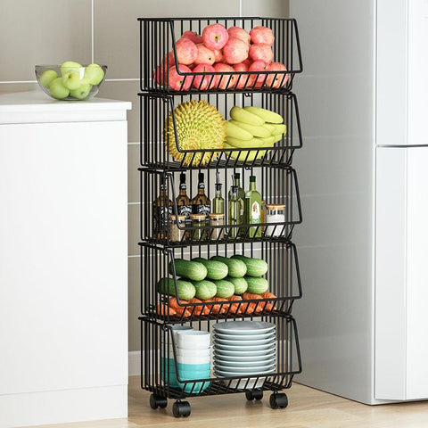 Cartoon steel kitchen cart snacks grocery storage-HA01681-Veeddydropshipping