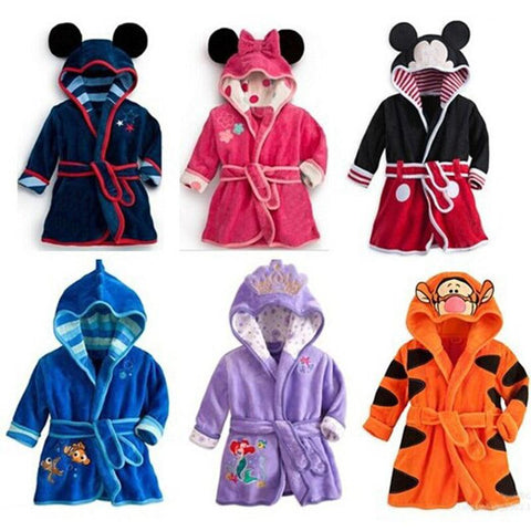 Children Bath Robes Flannel Winter Kids Sleepwear Robe Infant-TB01071-Veeddydropshipping