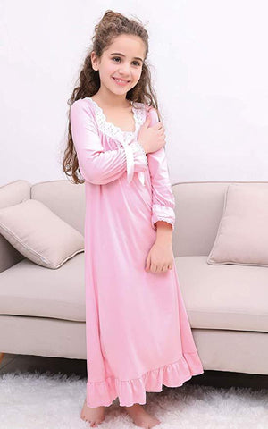 Baby Girl Clothes Princess Nightgown Long Sleeve Sleep Shirts Nightshirts-TB01079-Veeddydropshipping