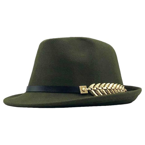 Autumn Elegant Lady Gangster Felt Homburg-MF01023-Veeddydropshipping