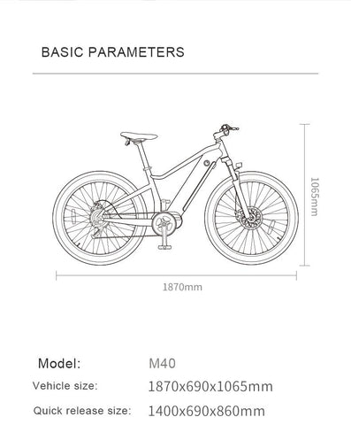 Electric Bicycle M40 Max SGS Laboratory Approved Two Riding Modes Light-Sensing -OS00933-Veeddydropshipping