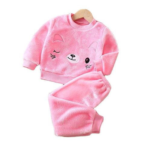 2020 New winter Baby Boy Girl Thicken Pajamas Set Flannel Fleece-TB01072-Veeddydropshipping