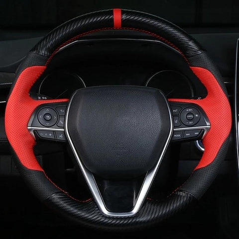 Carbon Fiber Car Steering Wheel Braid Cover For Toyota Avalon-AM01393-Veeddydropshipping