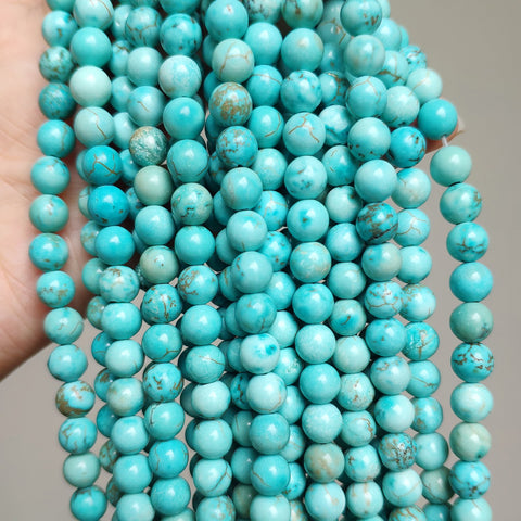 Natural Stone Beads Blue Round Beads For Jewelry Making-JW01477-Veeddydropshipping