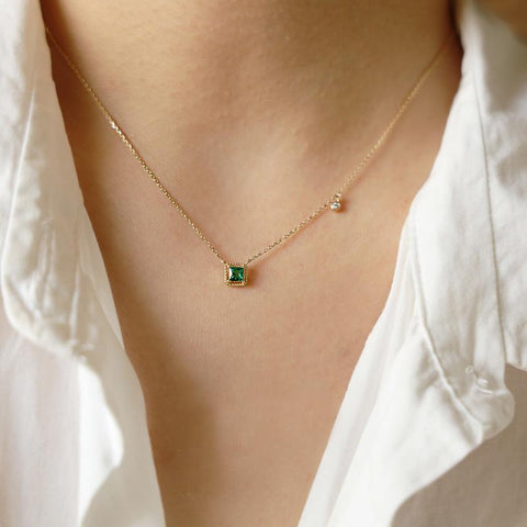 925 Sterling Silver  Zircon Clavicle Charm Pendant Necklace for Women-JW00068-Veeddydropshipping