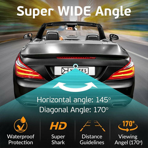 1080p HD Car Rear View Camera 2-pin Waterproof Night Vision Fish Eye-AM00706-Veeddydropshipping