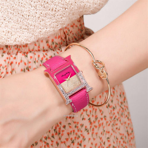 Diamond Luxury Leather Ladies Quartz Watch Crystal -JW00940-Veeddydropshipping