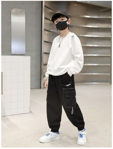 New autumn and winter boys&#39; 3-5-8-12T trousers loose s velvet padded jeans-TB01266-Veeddydropshipping