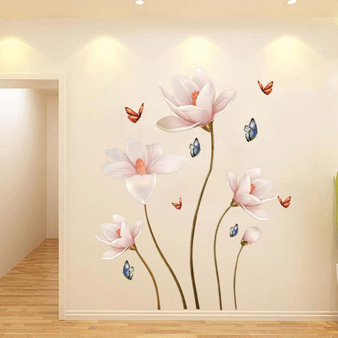 Removable 3D Butterfly Flower Wall Sticker-HA00217-Veeddydropshipping