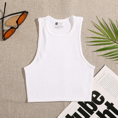 Crop Top Women Solid Basic T-shirts-WF00017-Veeddydropshipping
