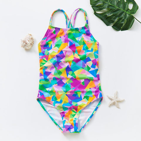 2022 New Girls Swimsuit One Piece Girls Swimswear Tie Dye Swimwear Large -OS00171-Veeddydropshipping