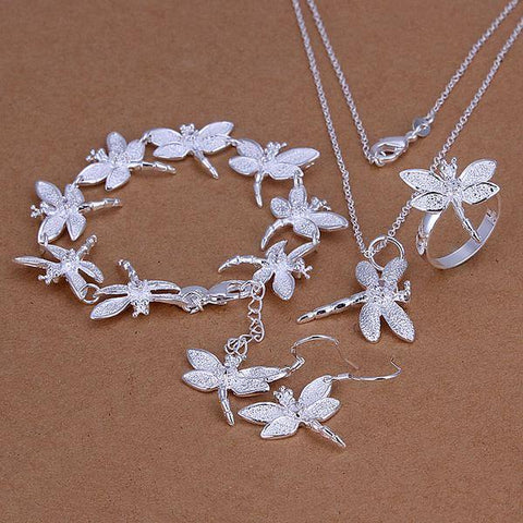 925 sterling Silver  bracelet Earrings fashion jewelry sets -JW00309-Veeddydropshipping