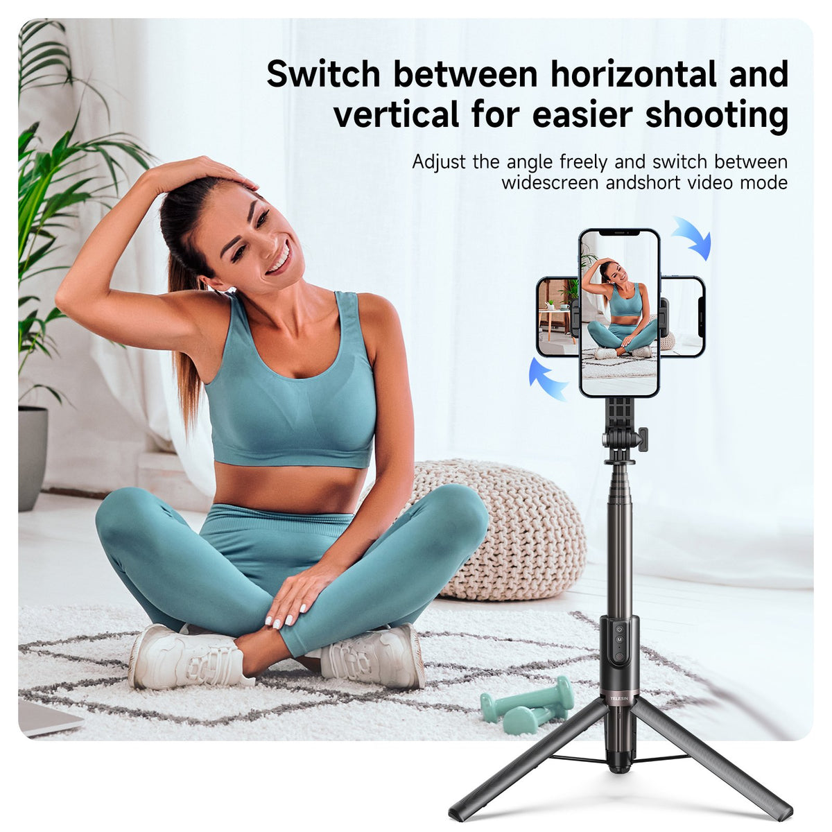 1.3M Selfie Stick Tripod With Wireless Bluetooth Remote Control for GoPro Insta 360 DJI-CE00282-Veeddydropshipping