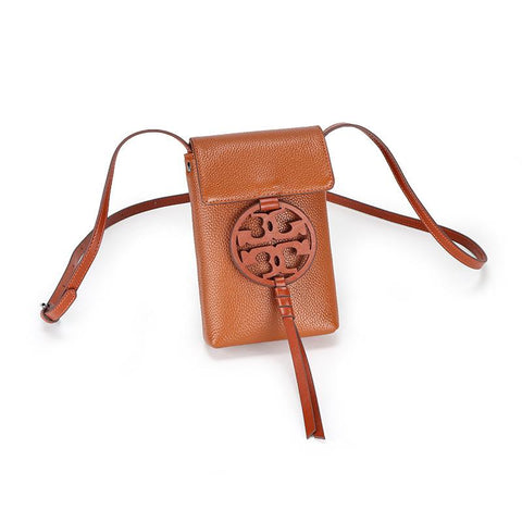 phone bag first layer cowhide shoulder bag vertical small-BS00197-Veeddydropshipping