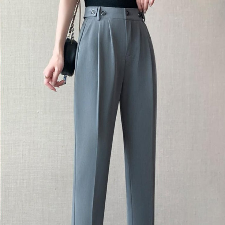 Casual Suit Pants High Waist Loose Haren-WF00040-Veeddydropshipping