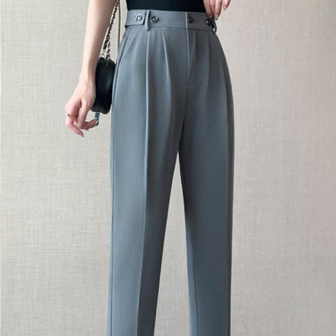 Casual Suit Pants High Waist Loose Haren-WF00040-Veeddydropshipping