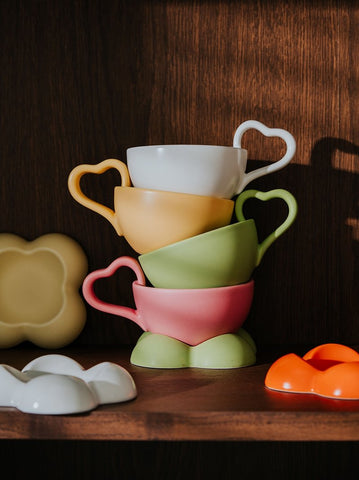 Heart Handle Ceramic Personalized Coffee Cup-HA01268-Veeddydropshipping
