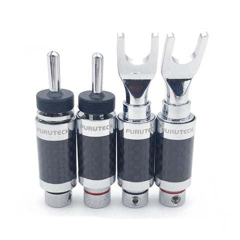 1pair   Hohe-ende hallo-fi furutech cf 202 (r) rhodium-berzogene carbon faser -CE00172-Veeddydropshipping
