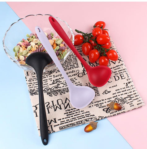 Silcone Soup Spoon Long Handle Ladle Pot-HA01325-Veeddydropshipping