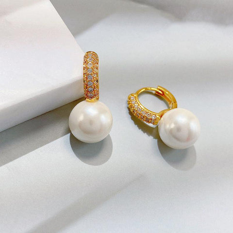 Fashion Pearl Earrings Jewelry Zircon Drop Earrings for Women -JW01437-Veeddydropshipping