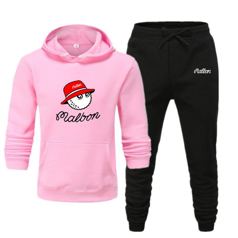 Malben Golf Wear Men's Fleece Hoodie + Pants Winter 2022  Jacket Fashion Casual -OS00635-Veeddydropshipping