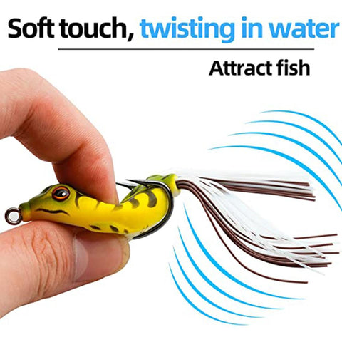 Fishing Lure 3D Eyes Ray Soft Artificial Frog Bait With Hooks Swimbait Topwater -OS00458-Veeddydropshipping