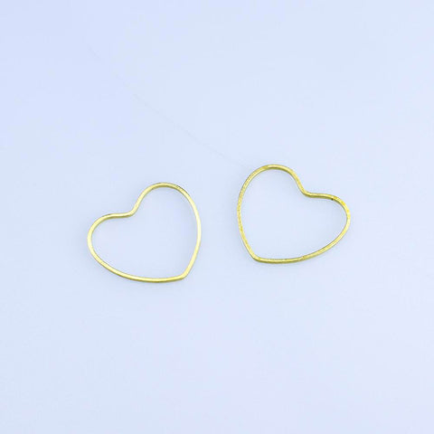 Brass Heart Charms Earrings Pendants Circle DIY Necklac Jewelry-JW01613-Veeddydropshipping