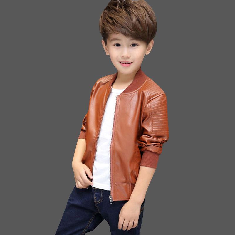 Boys Coats Autumn Winter Fashion Korean Leather Jacket-Veeddydropshipping