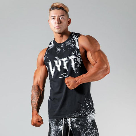 Summer Casual Print Sleeveless Shirt Men Gym-MF00052-Veeddydropshipping