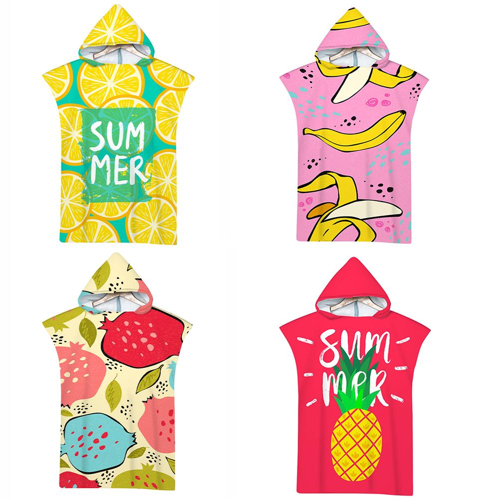 Customizable Summer Fruit Microfiber Quick Dry Hooded Beach Towel Adult Kids Swim -OS00264-Veeddydropshipping