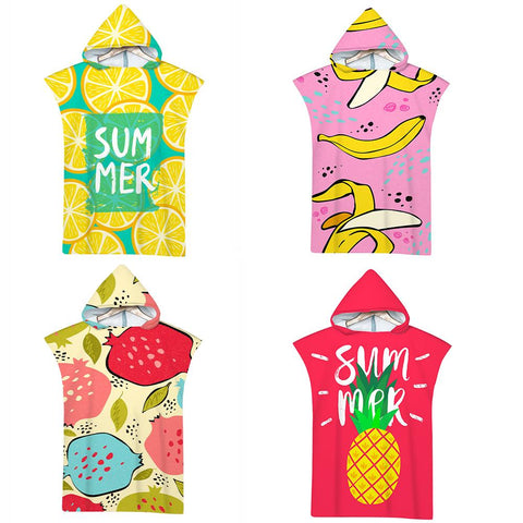 Customizable Summer Fruit Microfiber Quick Dry Hooded Beach Towel Adult Kids Swim -OS00264-Veeddydropshipping