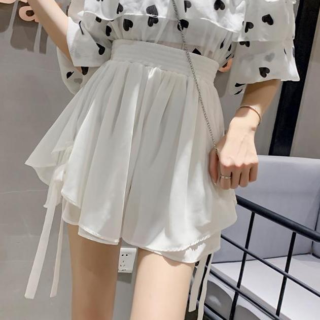 Women Loose Elastic Waist Sweet Ruffles-Veeddydropshipping
